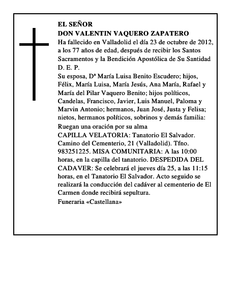 Don Valentin Vaquero Zapatero