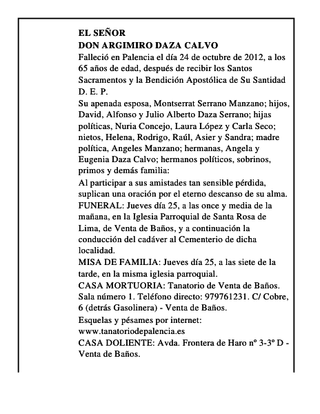Don Argimiro Daza Calvo