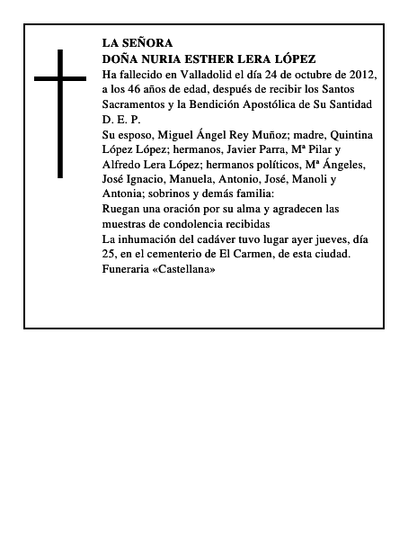 Doña Nuria Esther Lera López