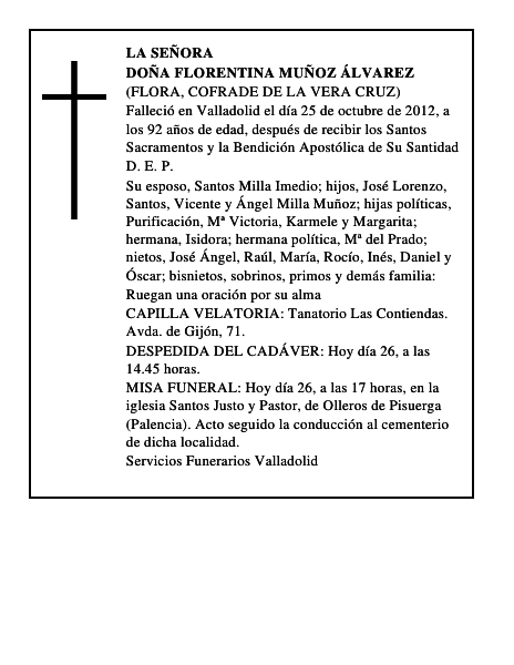Doña Florentina Muñoz Álvarez