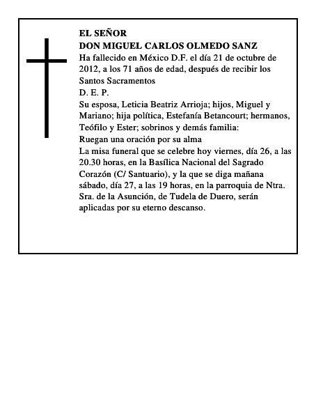 Don Miguel Carlos Olmedo Sanz