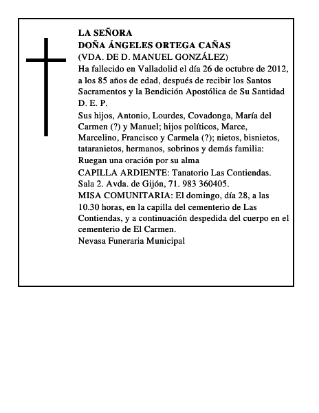 Doña Ángeles Ortega Cañas