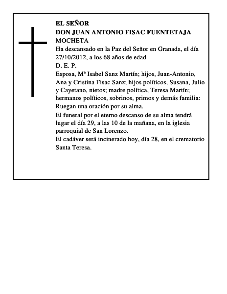 Don Juan Antonio Fisac Fuentetaja