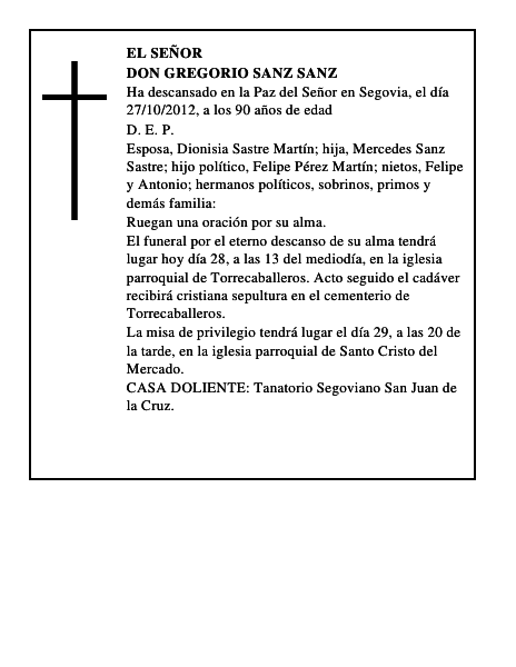 Don Gregorio Sanz Sanz