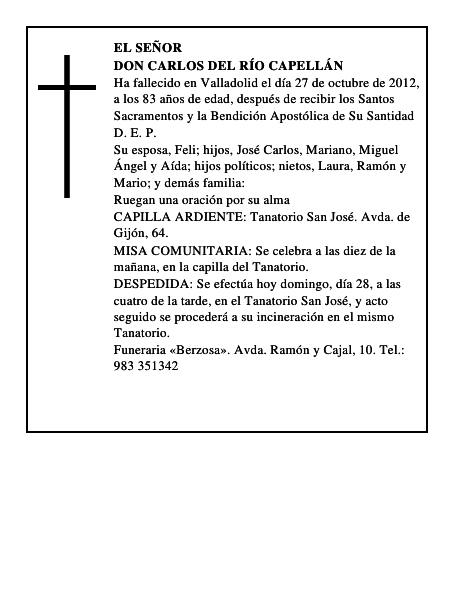 Don Carlos del Río Capellán