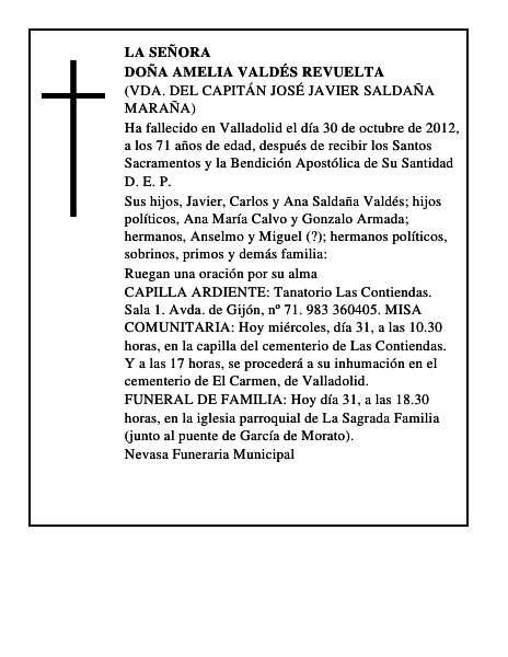 Doña Amelia Valdés Revuelta