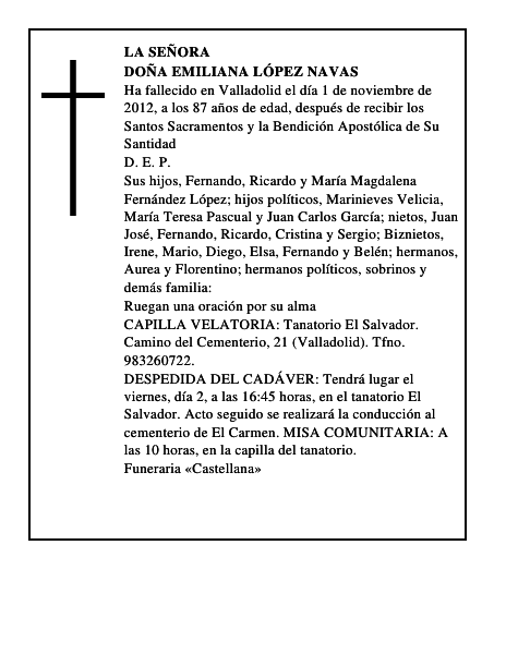Doña Emiliana López Navas