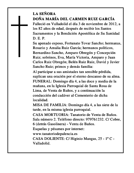 Doña María del Carmen Ruiz García