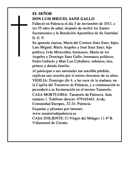Don Luis Miguel Sanz Gallo