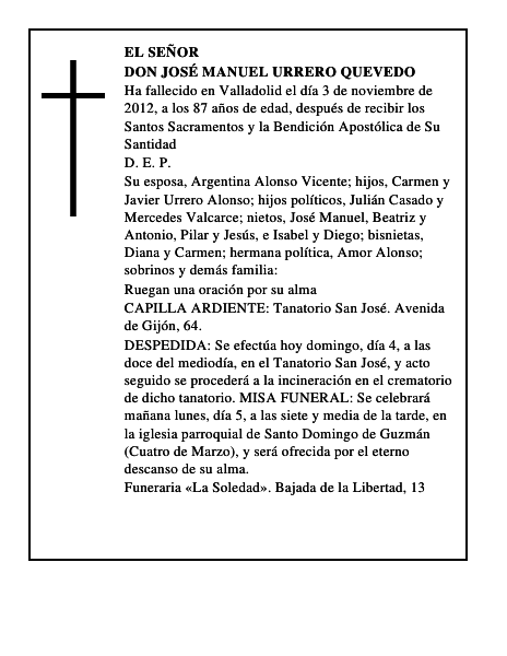 Don José Manuel Urrero Quevedo
