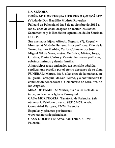 Doña Mª Hortensia Herrero González