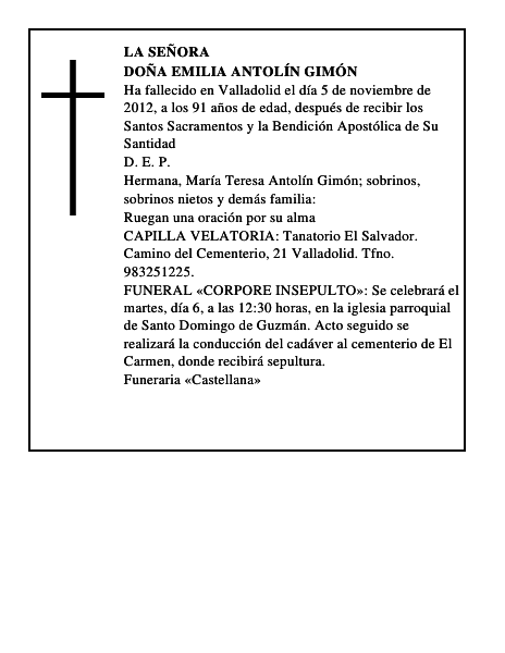 Doña Emilia Antolín Gimón