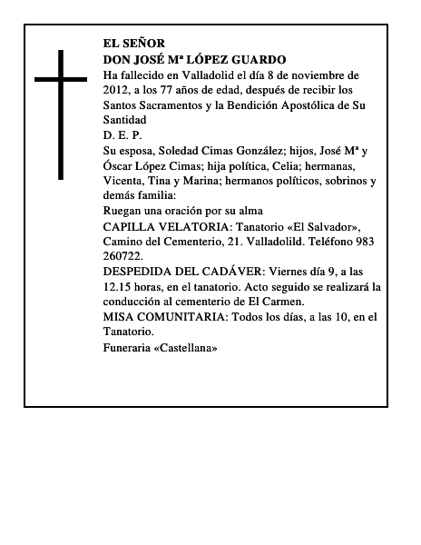 Don José Mª López Guardo