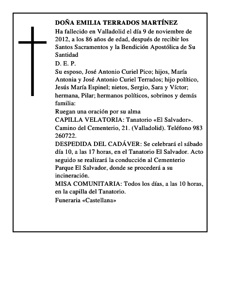 Doña Emilia Terrados Martínez