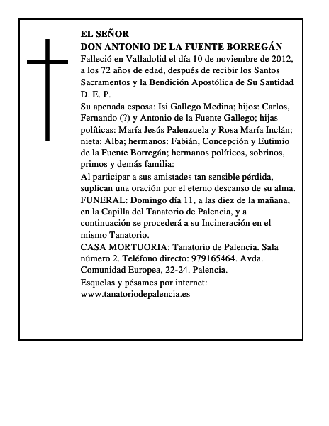 Don Antonio de la Fuente Borregán