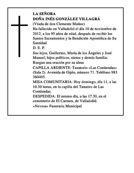 Doña Inés González Villagrá
