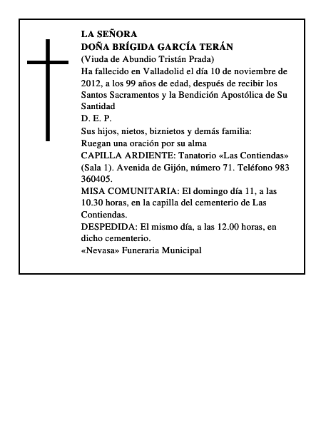 Doña Brígida García Terán