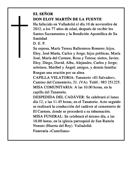 Don Eloy Martín de la Fuente
