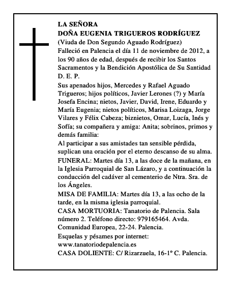 Doña Eugenia Trigueros Rodríguez