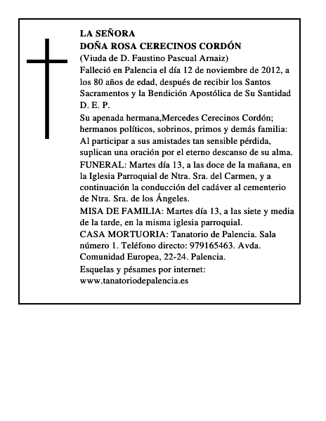 Doña Rosa Cerecinos Cordón