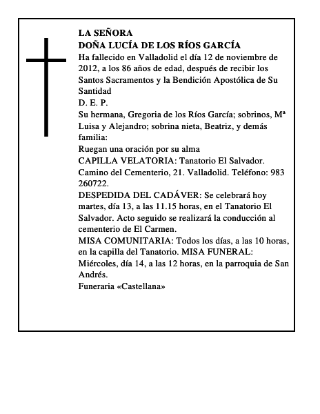 Doña Lucía de los Ríos García