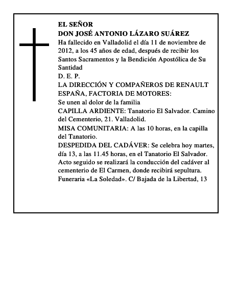 Don José Antonio Lázaro Suárez
