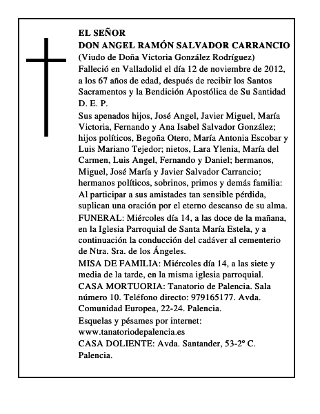 Don Angel Ramón Salvador Carrancio
