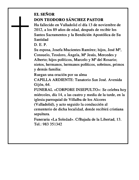 Don Teodoro Sánchez Pastor
