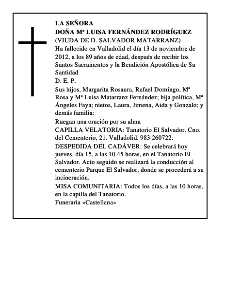 Doña Mª Luisa Fernández Rodríguez