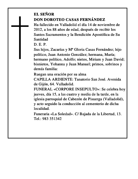 Don Doroteo Casas Fernández