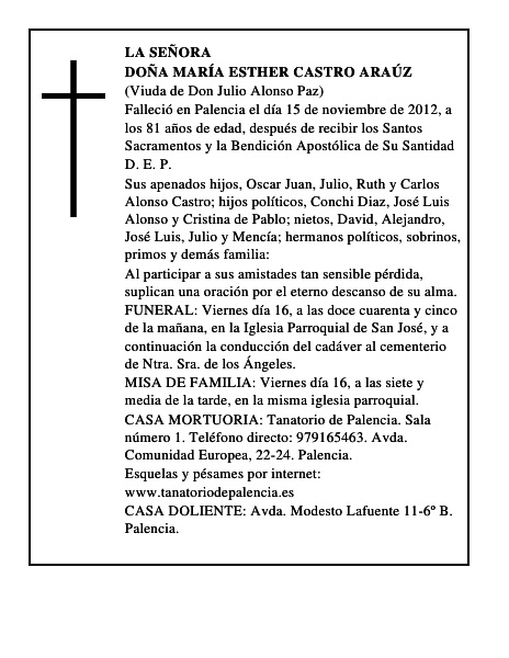 Doña María Esther Castro Araúz