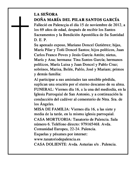 Doña María del Pilar Santos García