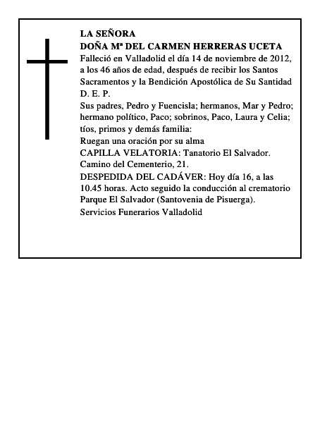 Doña Mª del Carmen Herreras Uceta