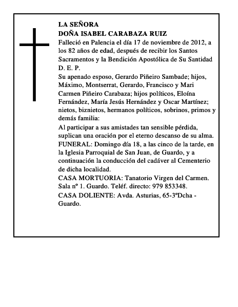 Doña Isabel Carabaza Ruiz