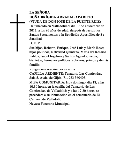 Doña Brígida Arrabal Aparicio