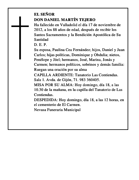 Don Daniel Martín Tejero