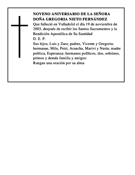 Doña Gregoria Nieto Fernández
