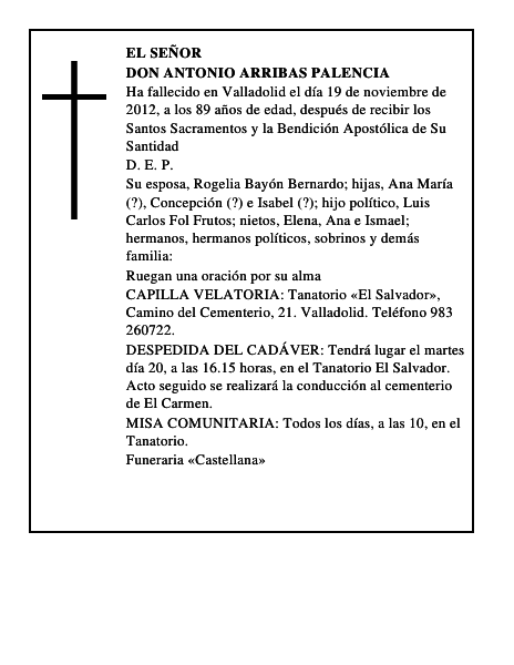 Don Antonio Arribas Palencia