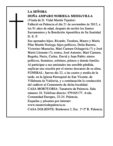 Doña Amparo Noriega Mediavilla
