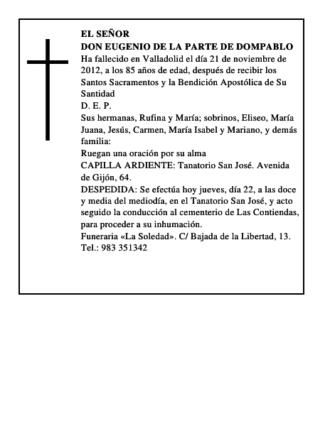 Don Eugenio de la Parte de Dompablo