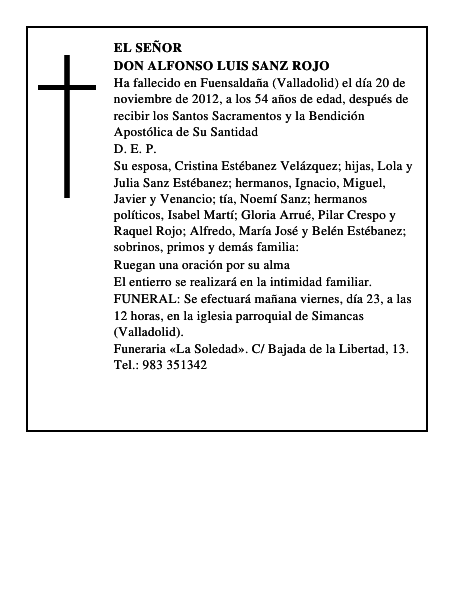 Don Alfonso Luis Sanz Rojo