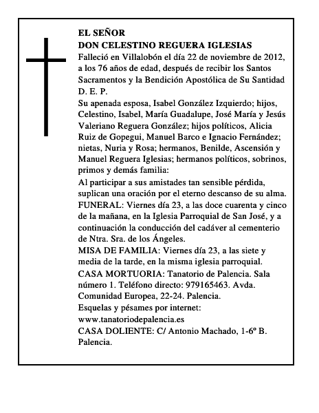 Don Celestino Reguera Iglesias