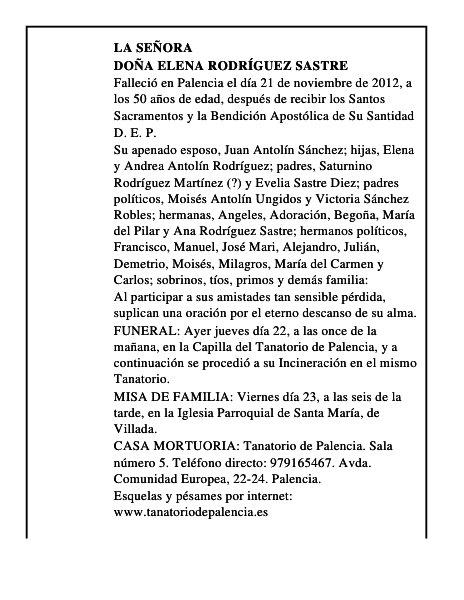 Doña Elena Rodríguez Sastre