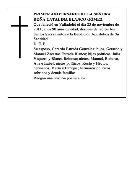 Doña Catalina Blanco Gómez