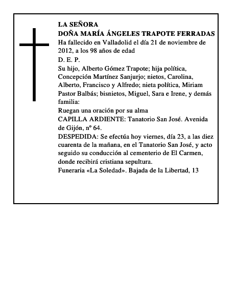 Doña María Ángeles Trapote Ferradas