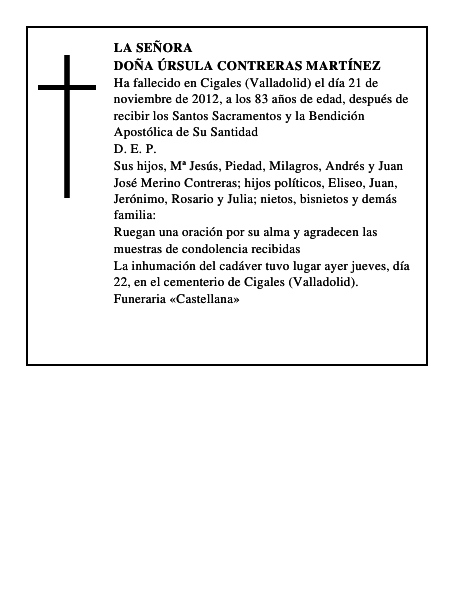 Doña Úrsula Contreras Martínez