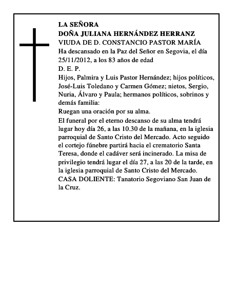 Doña Juliana Hernández Herranz