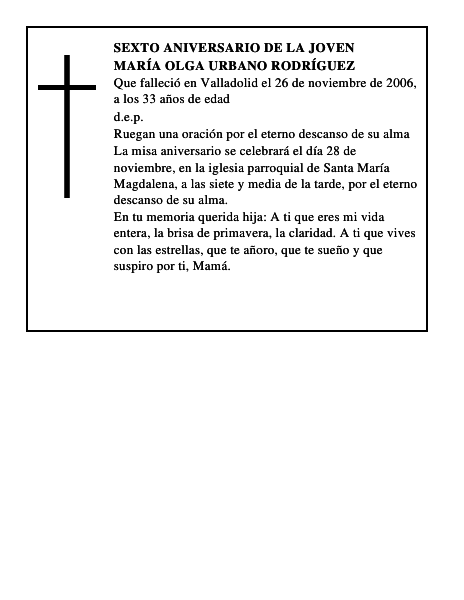 María Olga Urbano Rodríguez