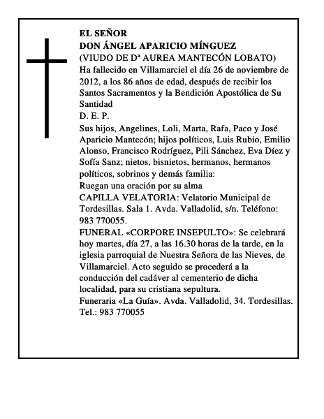 Don Ángel Aparicio Mínguez