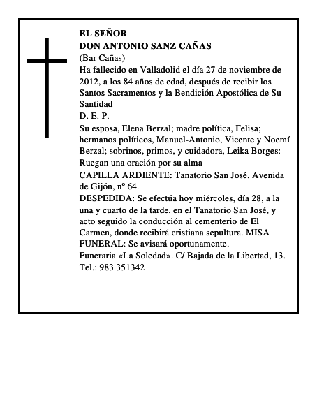 Don Antonio Sanz Cañas